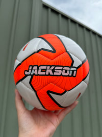Load image into Gallery viewer, Personalised Deploy Orange Soccer Ball (Size 3, 4, 5)
