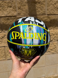 Load image into Gallery viewer, Personalised Spalding Rubber Basketball Lime Multi Marble (Size 5, 6, 7)
