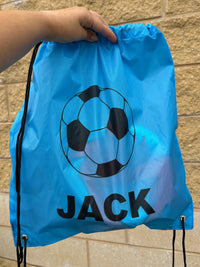 Load image into Gallery viewer, Personalised Soccer Drawstring Bag
