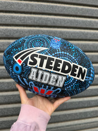Load image into Gallery viewer, Personalised Indigenous NSW Blues Official NRL Ball (Size 5)
