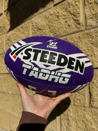 Load image into Gallery viewer, Personalised Melbourne Storm Official NRL Ball (Size 5)
