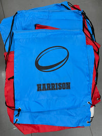 Load image into Gallery viewer, Personalised Rugby Drawstring Bag
