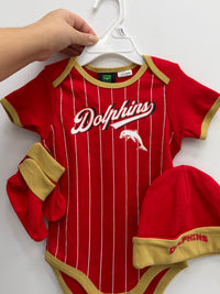 Load image into Gallery viewer, Personalised Dolphins NRL Lullaby 3pc Baby Gift Set

