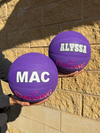 Load image into Gallery viewer, Personalised Spalding Rubber Purple Highlight Rush Basketball (Size 5, 6)
