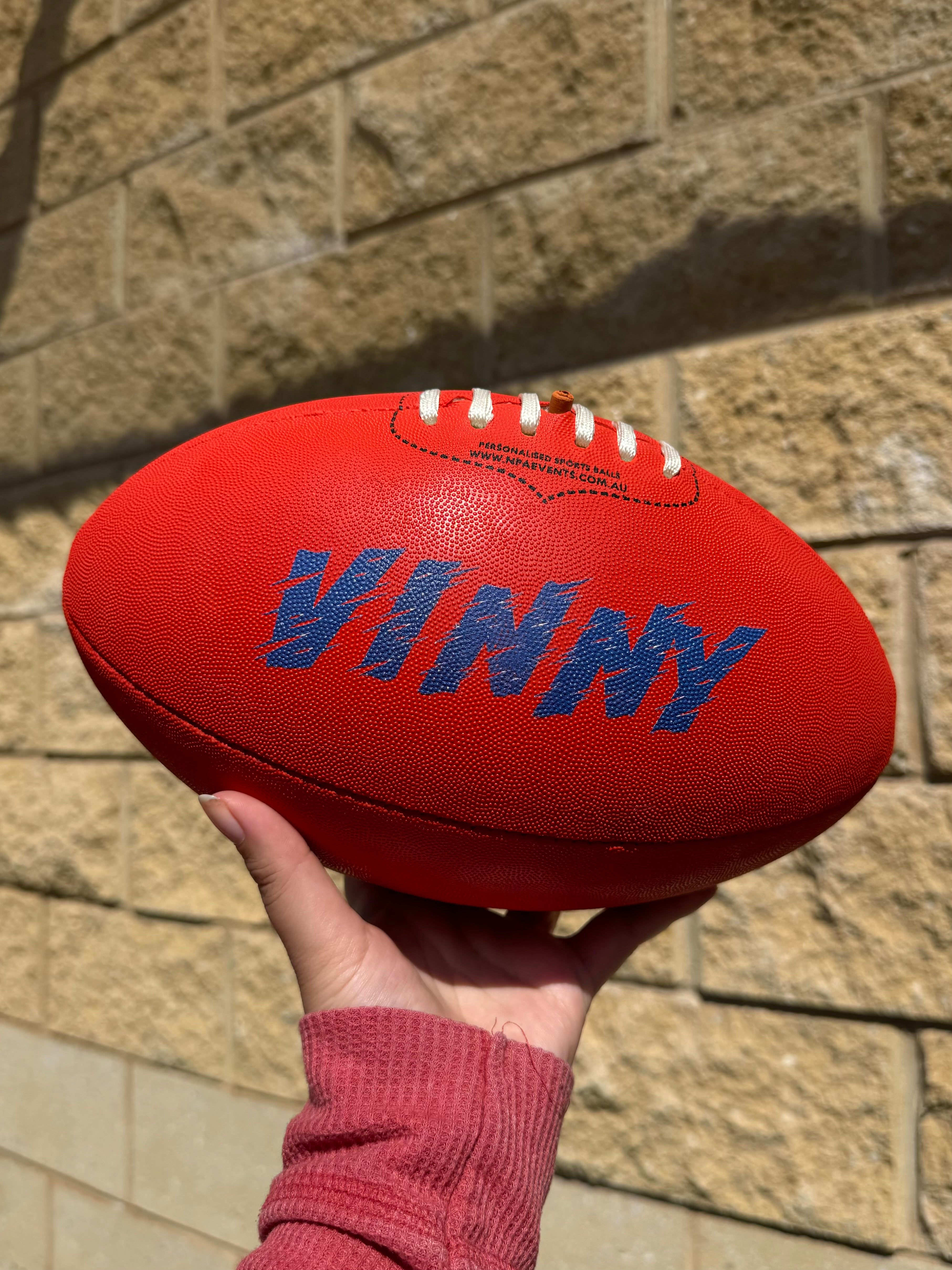 Personalised Mi-Ball AFL Football - Red (Size 1, 2, 3, 4, 5)