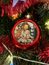 Load image into Gallery viewer, Personalised Red Christmas Bauble
