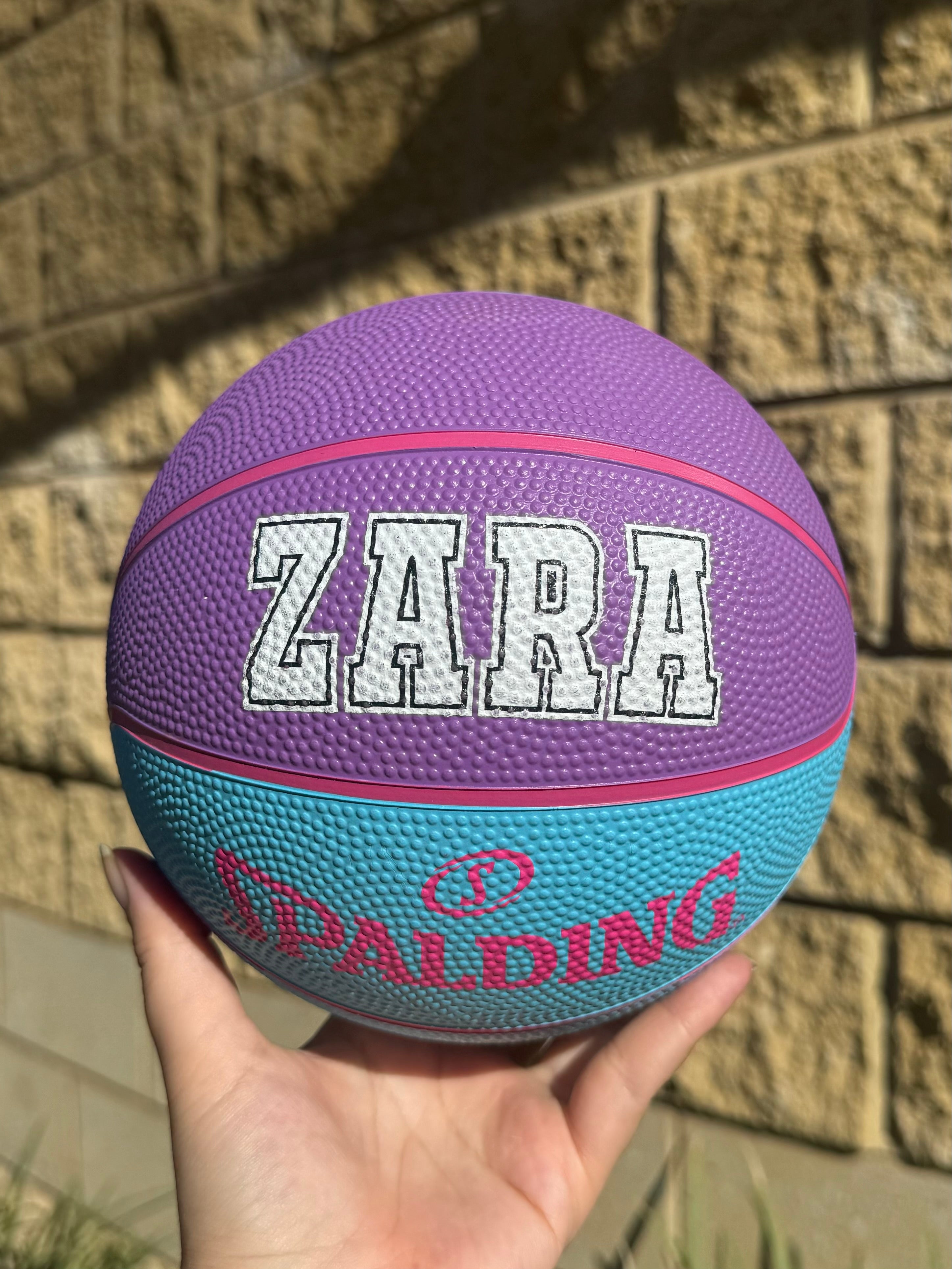 Personalised Purple & Blue Spalding Basketball (Size 3)