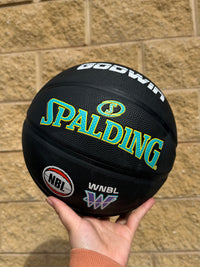 Load image into Gallery viewer, Personalised Spalding NBL Hoops Fest Black Highlight Basketball (Size 6, 7)
