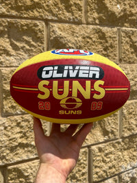 Load image into Gallery viewer, Personalised AFL Official Gold Coast Suns Club Football (Size 5)

