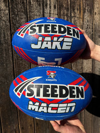 Load image into Gallery viewer, Personalised Newcastle Knights Official NRL Ball (Size 5)
