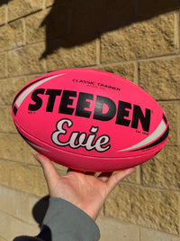 Load image into Gallery viewer, Personalised Pink Steeden Rugby League Balls (Size 5)
