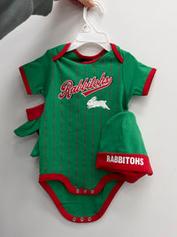Load image into Gallery viewer, Personalised South Sydney Rabbitohs NRL Lullaby 3pc Baby Gift Set
