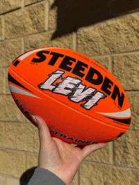 Load image into Gallery viewer, Personalised Orange Steeden Rugby League (Size 5)
