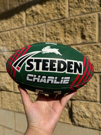 Load image into Gallery viewer, Personalised South Sydney Rabbitohs Official NRL Ball (11inch mini ball)
