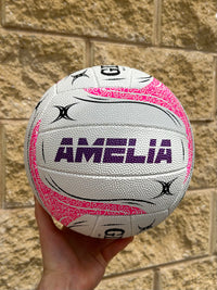 Load image into Gallery viewer, Personalised Gilbert 2026 White Spectra Netball (SIZE 5)

