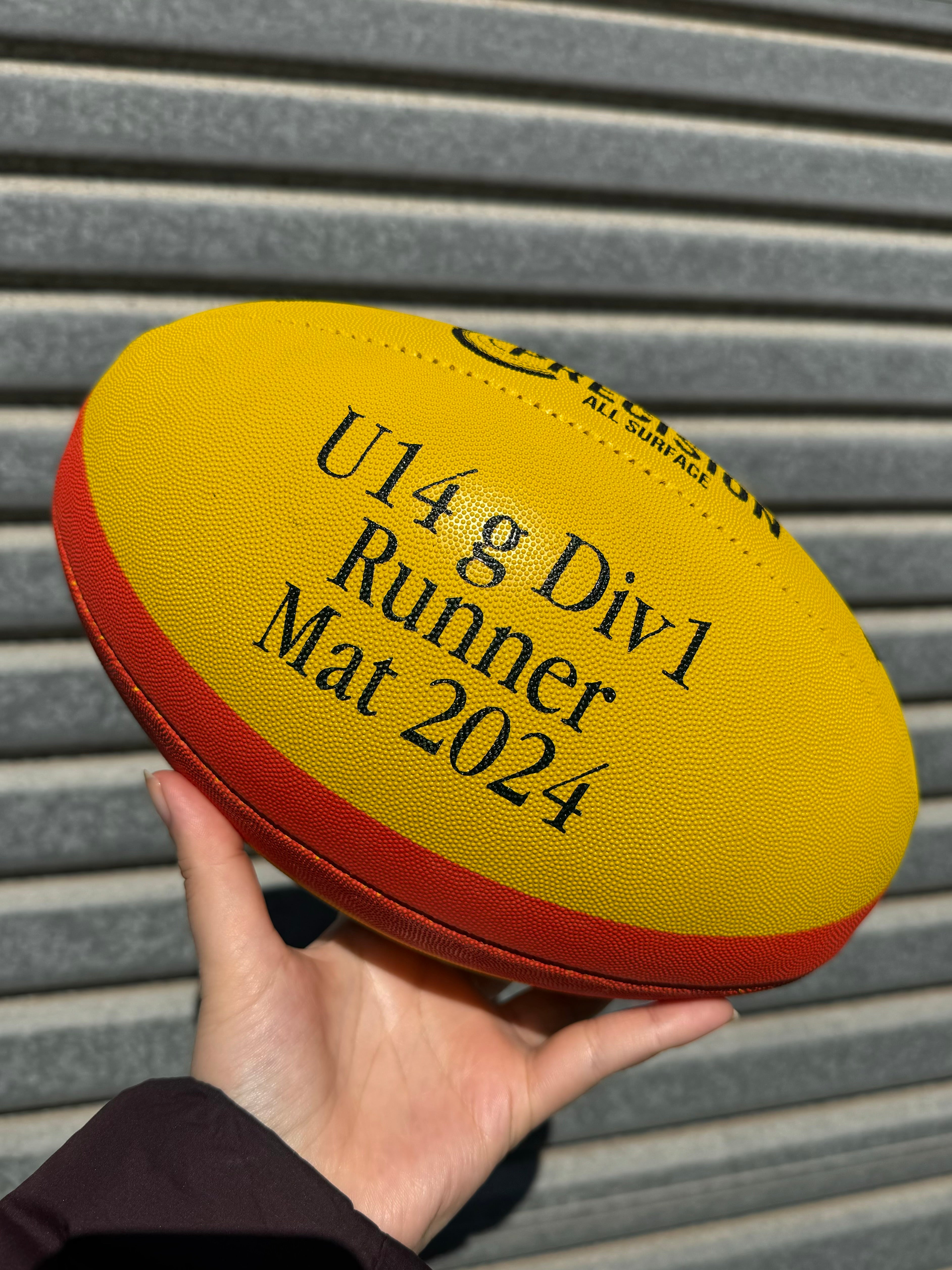 Personalised AFL Precision Football - Yellow (Size 3 & 5)