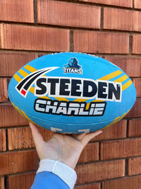 Load image into Gallery viewer, Personalised Gold Coast Titans Official NRL Ball (Size 5)
