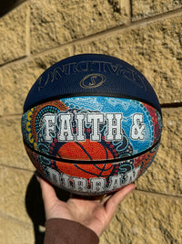 Load image into Gallery viewer, Personalised Spalding NBL Blue Indigenous Basketball (Size 5)
