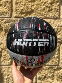 Load image into Gallery viewer, Personalised Spalding Black/Red Marble Basketball (Size 6, 7)
