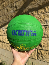 Load image into Gallery viewer, Personalised Spalding Rubber Green Highlight Rush Basketball (Size 6, 7)
