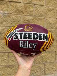 Load image into Gallery viewer, Personalised Brisbane Broncos Official NRL Ball (Size 5)
