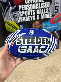 Load image into Gallery viewer, Personalised Canterbury Bulldogs Official NRL Ball (11inch mini ball)
