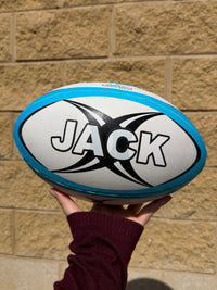 Load image into Gallery viewer, Personalised Gilbert Vector White/Blue Rugby Union Ball (Size 4)
