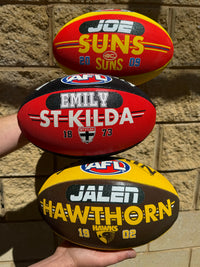 Load image into Gallery viewer, Personalised AFL Official Hawthorn Hawks Club Football (Size 5)
