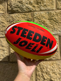 Load image into Gallery viewer, Personalised Multi Colour Steeden Rugby League Ball (Size 5)
