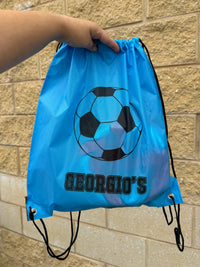 Load image into Gallery viewer, Personalised Soccer Drawstring Bag
