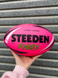 Load image into Gallery viewer, Personalised Pink Steeden Rugby League Balls (Size 5)
