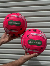 Load image into Gallery viewer, Personalised Gilbert Pink Spectra Netball (SIZE 5)
