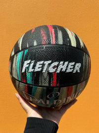 Load image into Gallery viewer, Personalised Spalding Black Marble Glow Basketball (Size 5, 6, 7)
