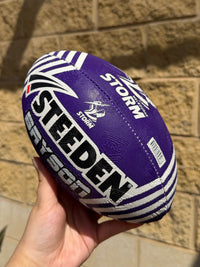 Load image into Gallery viewer, Personalised Melbourne Storm Official NRL Ball (11inch mini ball)
