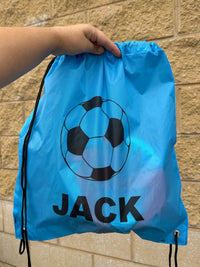 Load image into Gallery viewer, Personalised Soccer Drawstring Bag
