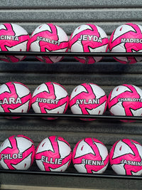 Load image into Gallery viewer, Personalised Deploy Pink Soccer Ball (Size 3, 4, 5)
