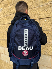 Load image into Gallery viewer, Personalised Manly Sea Eagles Official NRL Backpack
