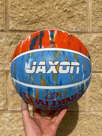 Load image into Gallery viewer, Personalised Spalding Rubber Basketball Rocky Desert Orange Marble (Size 6, 7)
