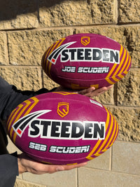 Load image into Gallery viewer, Personalised Brisbane Broncos Official NRL Ball (Size 5) - 3 Day Dispatch
