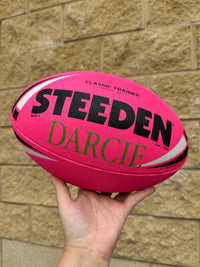 Load image into Gallery viewer, Personalised Pink Steeden Rugby League Balls (Size 5)
