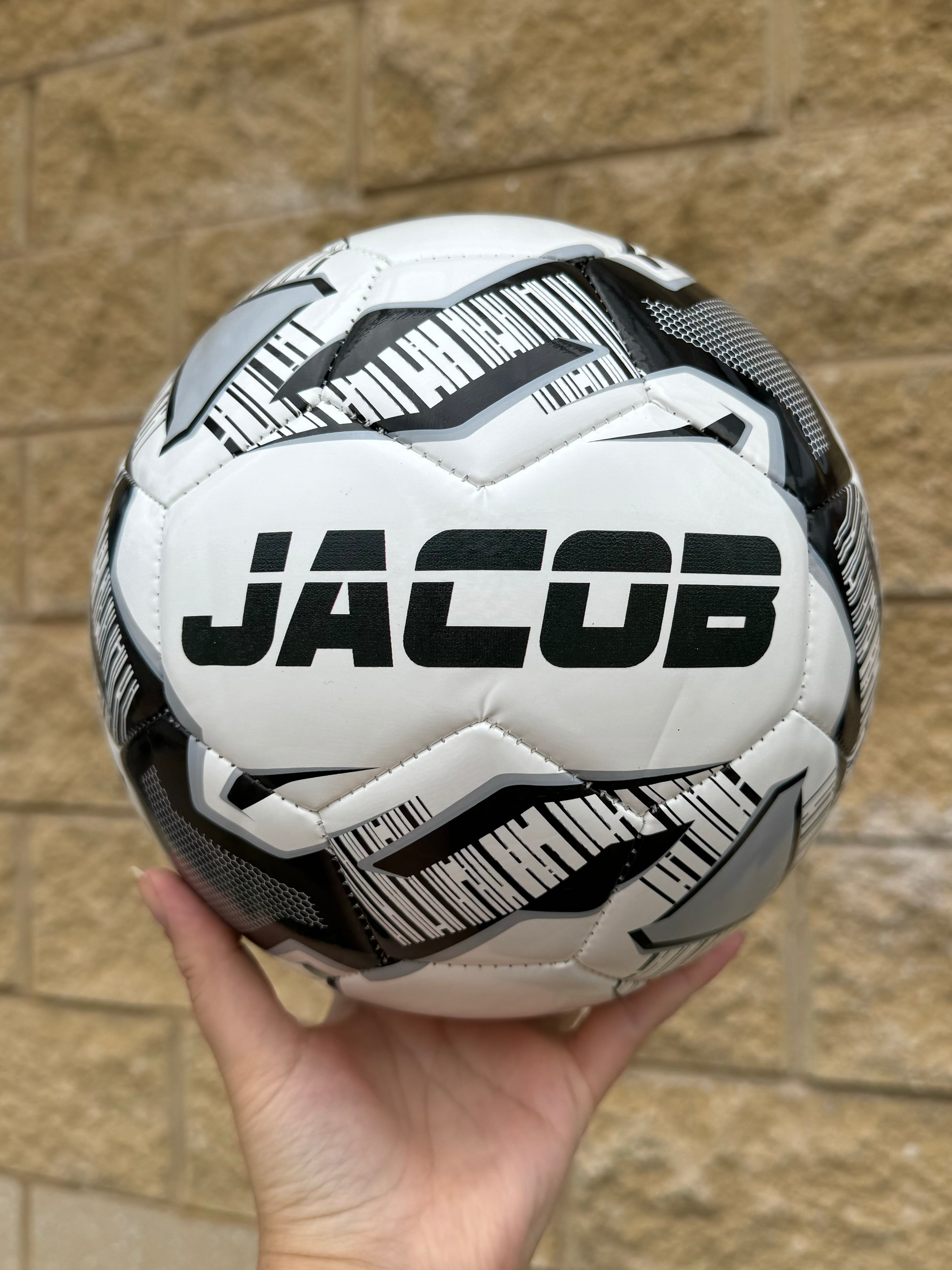 Personalised Mi-Ball Black Soccer Ball (Size 3, 4, 5)