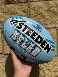 Load image into Gallery viewer, Personalised Cronulla Sharks Official NRL Ball (Size 5)
