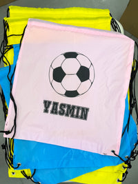 Load image into Gallery viewer, Personalised Soccer Drawstring Bag
