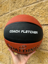 Load image into Gallery viewer, Personalised Spalding Rubber Basketball TF 150 - Black/Orange (Size 5)
