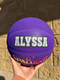 Load image into Gallery viewer, Personalised Spalding Rubber Purple Highlight Rush Basketball (Size 5, 6)
