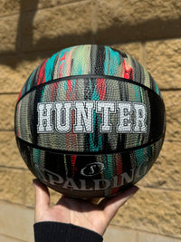 Load image into Gallery viewer, Personalised Spalding Black Marble Glow Basketball (Size 5, 6, 7)
