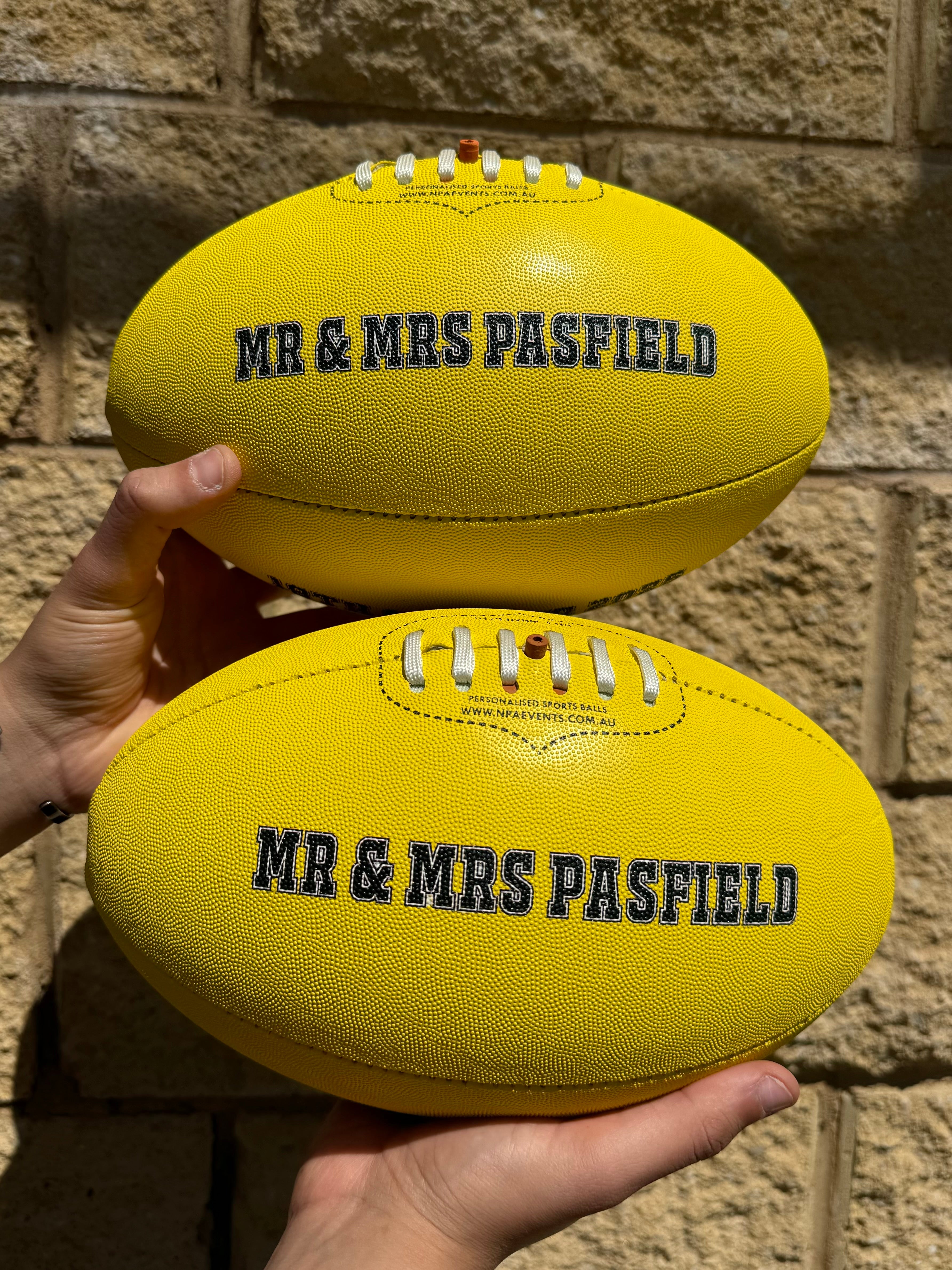 Personalised Mi-Ball AFL Football - Yellow (Size 5)