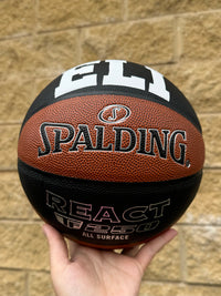 Load image into Gallery viewer, Personalised Spalding Composite Leather Black/Orange TF-250 Basketball (Size 5, 6, 7)

