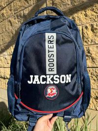 Load image into Gallery viewer, Personalised Sydney Roosters Official NRL Backpack
