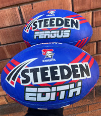 Load image into Gallery viewer, Personalised Newcastle Knights Official NRL Ball (Size 5)
